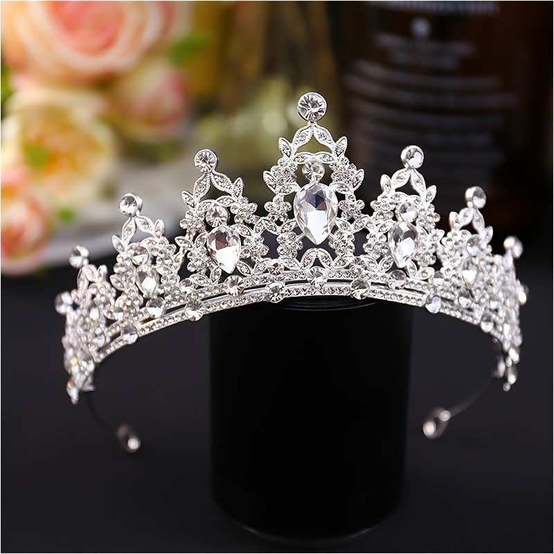 TEMU 1pc Style Crystal Bindi Silvery Evening Dress Additions Daily Gift Birthday Crown Hair Additions Headdress