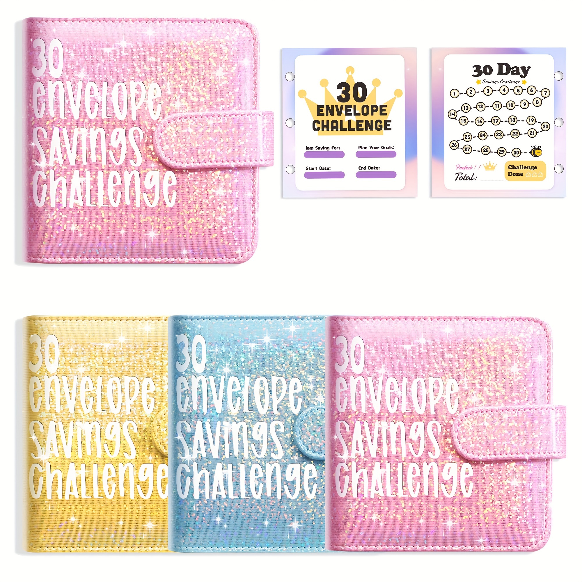 

[upgraded Version] 30-day Envelope Storage Plan, Monthly Plan, , Small Size Binder, Replaceable , Waterproof Shell, Macaron Color