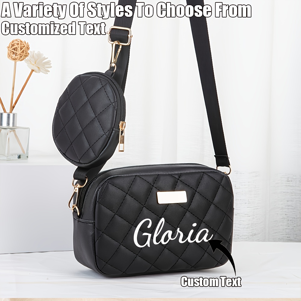 TEMU 1pz Personalizzato - Set Borsa a Tracolla Donna con Portamonete, Tracolla Regolabile, Ricamati, Chiusura a Cerniera, Accessorio ed Elegante i ,