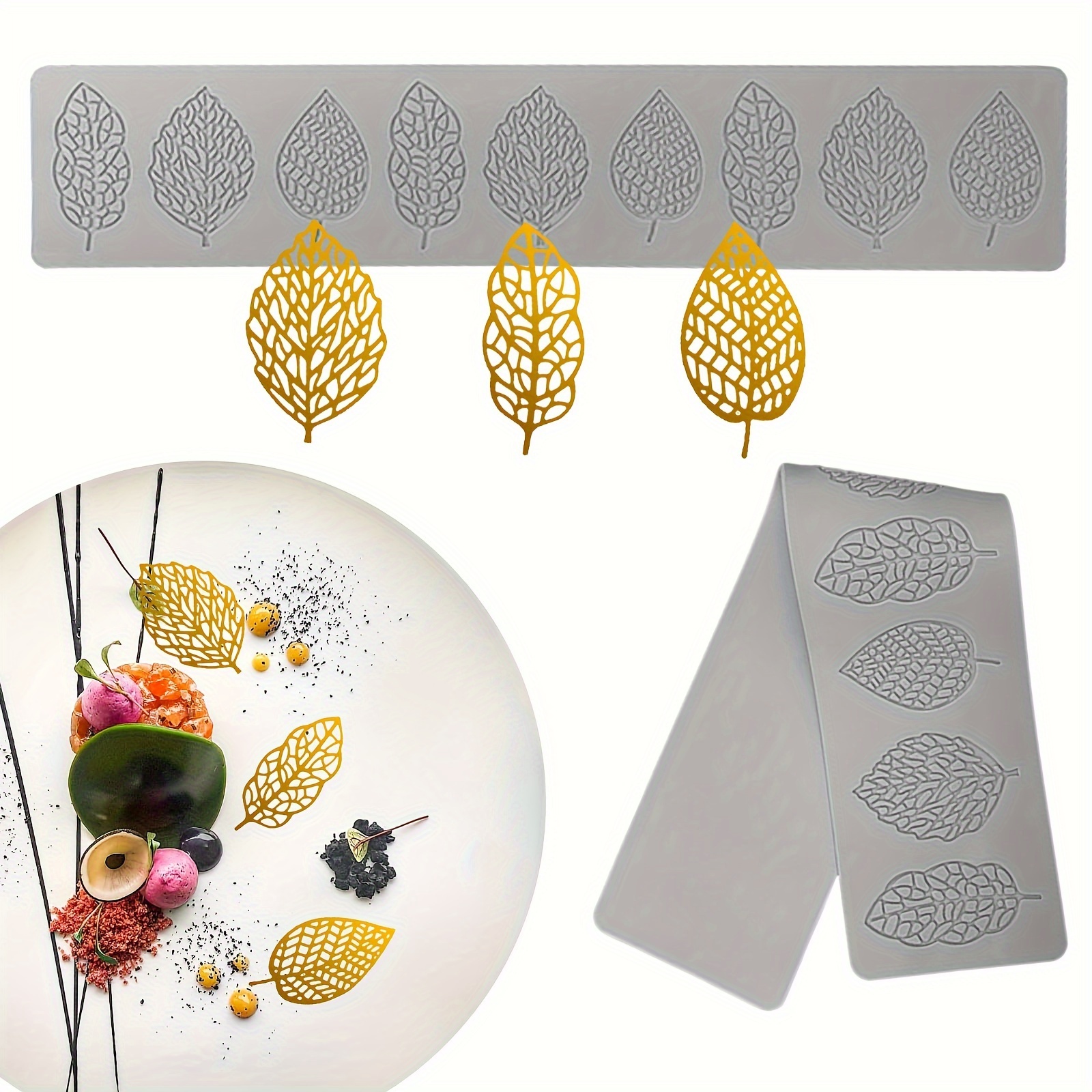 

Leaf Silicone Chocolate Molds Set, Bpa-free Flexible Candy Molds For Baking, Polymer Clay, Dessert And Cupcake Decoration – 3d Hollow Lace Leaf Design For Sweet Crafts And Cake Embellishments