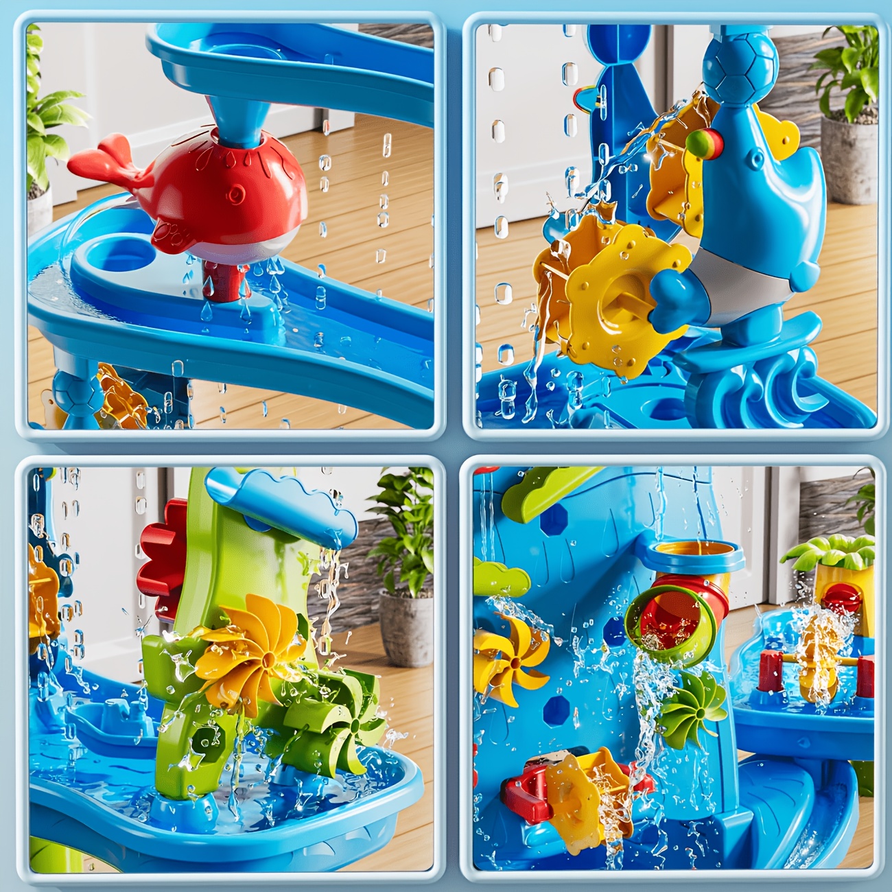 Upgraded Large Double-Sided Waterfall Maze Table for Kids