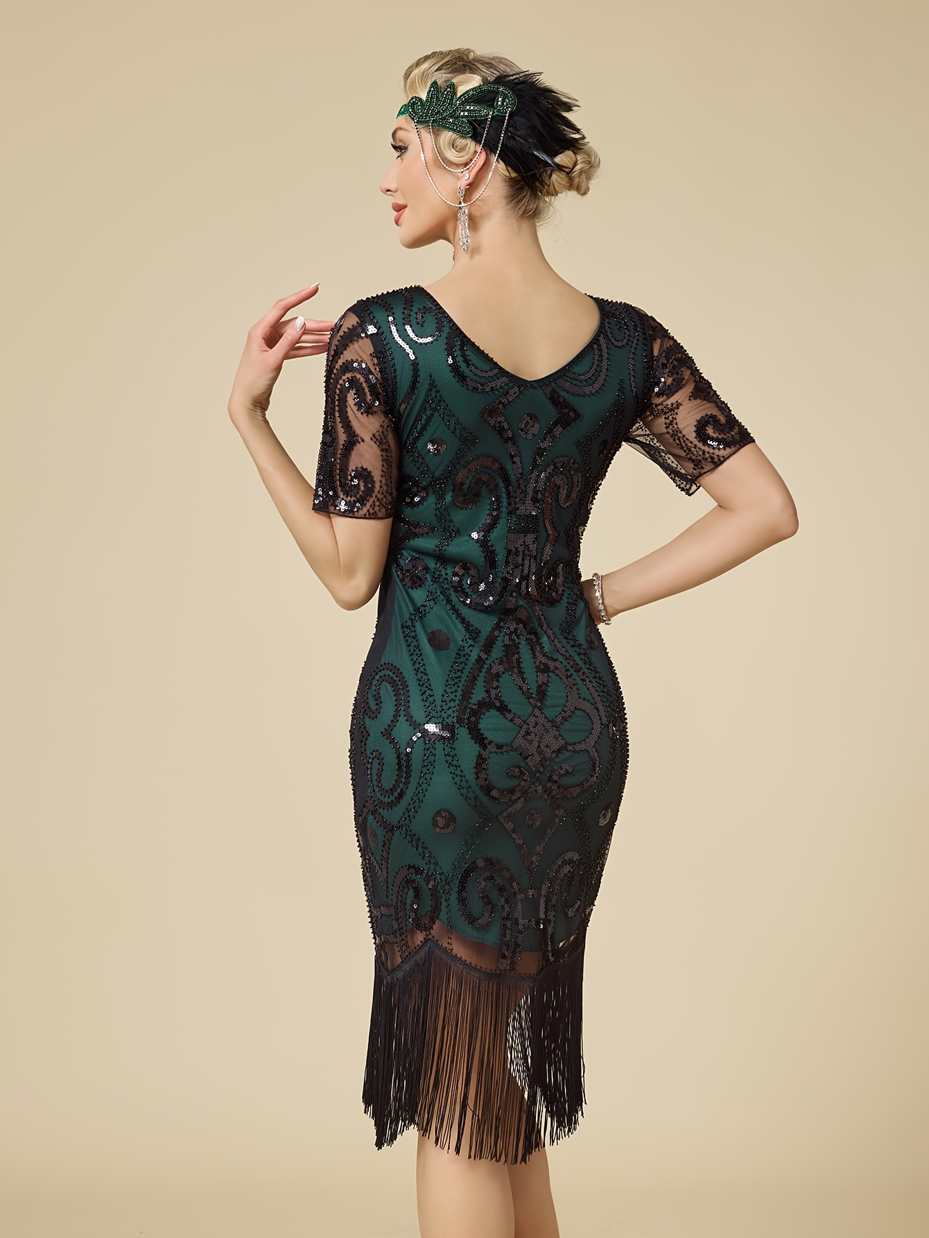 1920s vintage sequin dress themed flapper gown - Temu