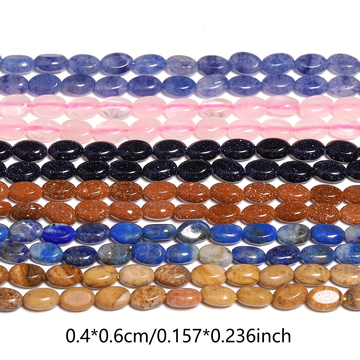 Natural Oval Stone Spacer Beads for DIY Jewelry Making