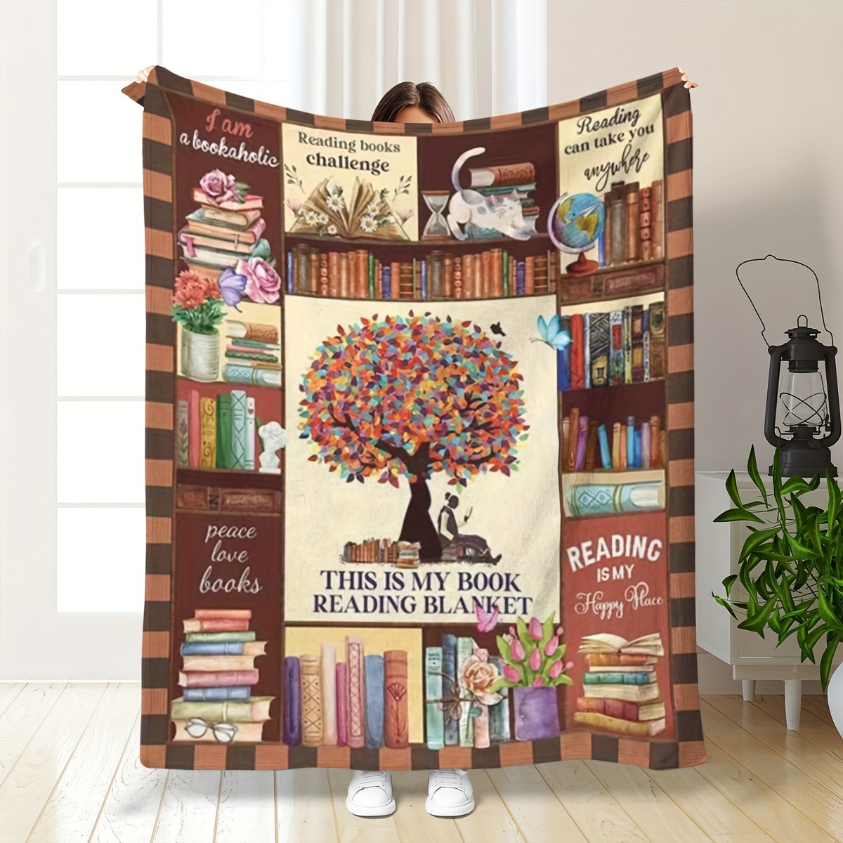 

Book Print Velvet , Super Soft Blanket, Gift Who Like Reading Books, Gift For Relatives, Sisters, Suitable For ,