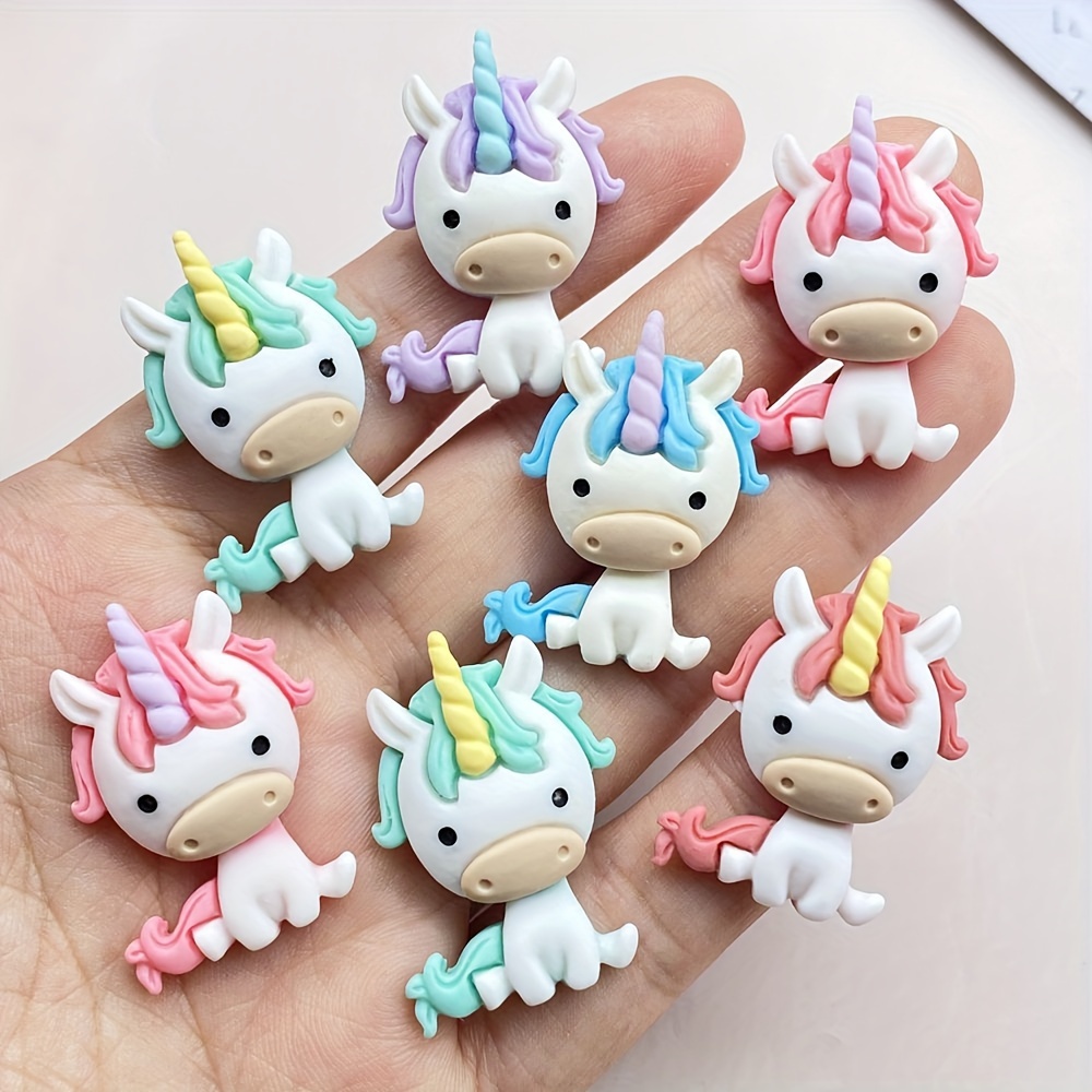 

5/10 3d Unicorn Pendants - For Diy Scrapbooking, Jewelry Making, And Decorations