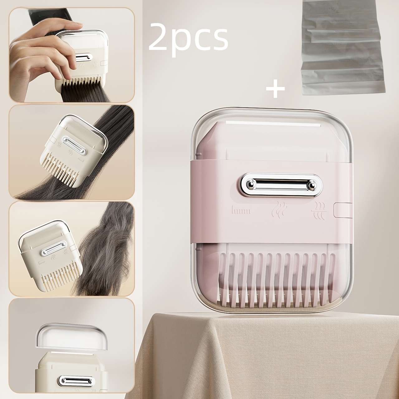 TEMU 2pcs Set: 1 Bang Trimming Thinning Shears + 1 Dustproof Storage Bag. Comb Haircutting And Thinning Shears. Suitable For Women'-home Haircuts And