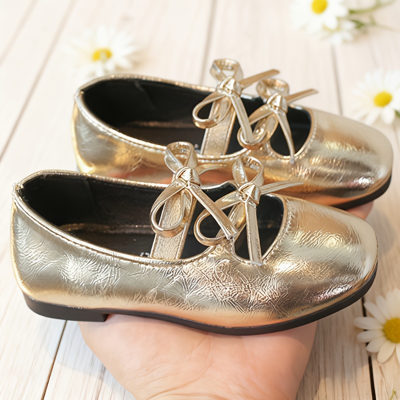 Chaussures Princesse Fille Ballerines Basses En Cuir Souple – Chaussures Décontractées Fête Mariage, Confortables Et Élégantes Pour Petites Filles