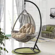versatile dark gray hanging basket chair cushion comfortable polyester seat pad for indoor outdoor use and relaxation outdoor seat cushions details 2