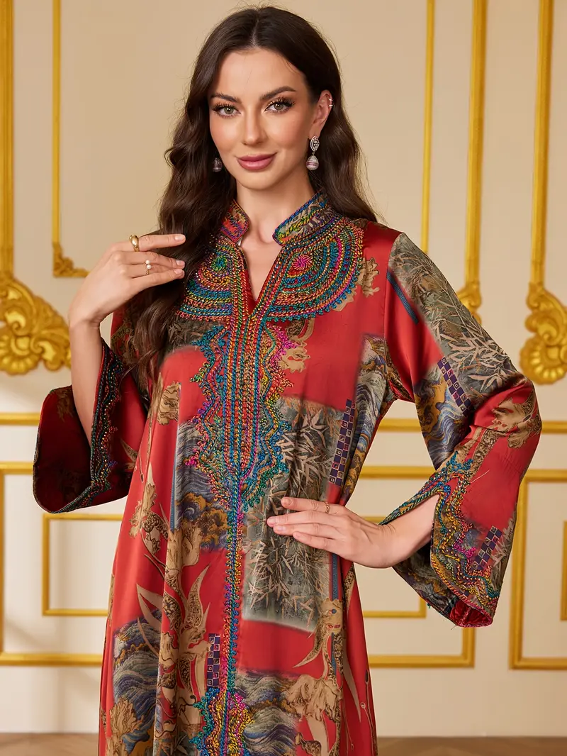 middle eastern muslim new long robe vintage embroidery - Temu Bahrain middle eastern muslim new long robe vintage embroidery - Temu Bahrain