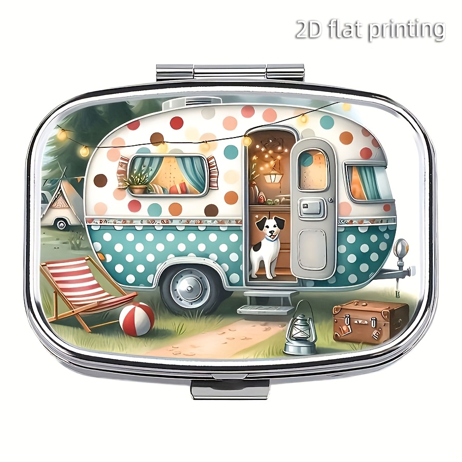 Image of 1pc "a Wonderful " Pill Box, 2-compartment Pill Case - Portable Medicine Organizer With Secure Snap Closure For And - Perfect For Personal Medications, Vitamins, And Supplements