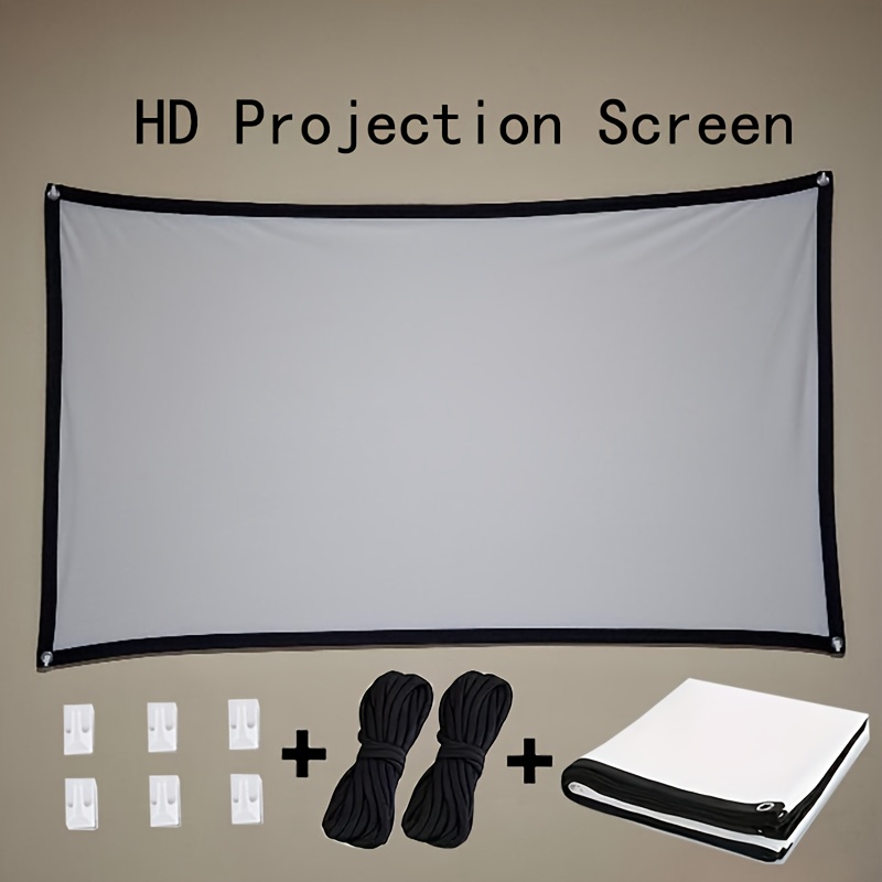 E-shop 84-Zoll Ultra-HD Tragbarer Projektionsbildschirm, 16:9 Knitterfreier Filmprojektionsbildschirm für Heimkino, Outdoor-Projektor Kompatibel mit