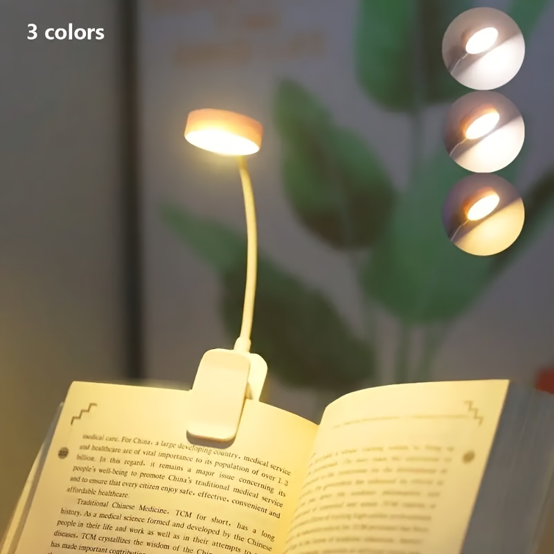 Three Color Adjustment Options, a Bedroom Night Light, Reading Lamp, Adjustable Brightness, 360° Flexible Neck, Suitable for Night Readers, Tablet Compatible, Battery Operated (Batteries Not Included)