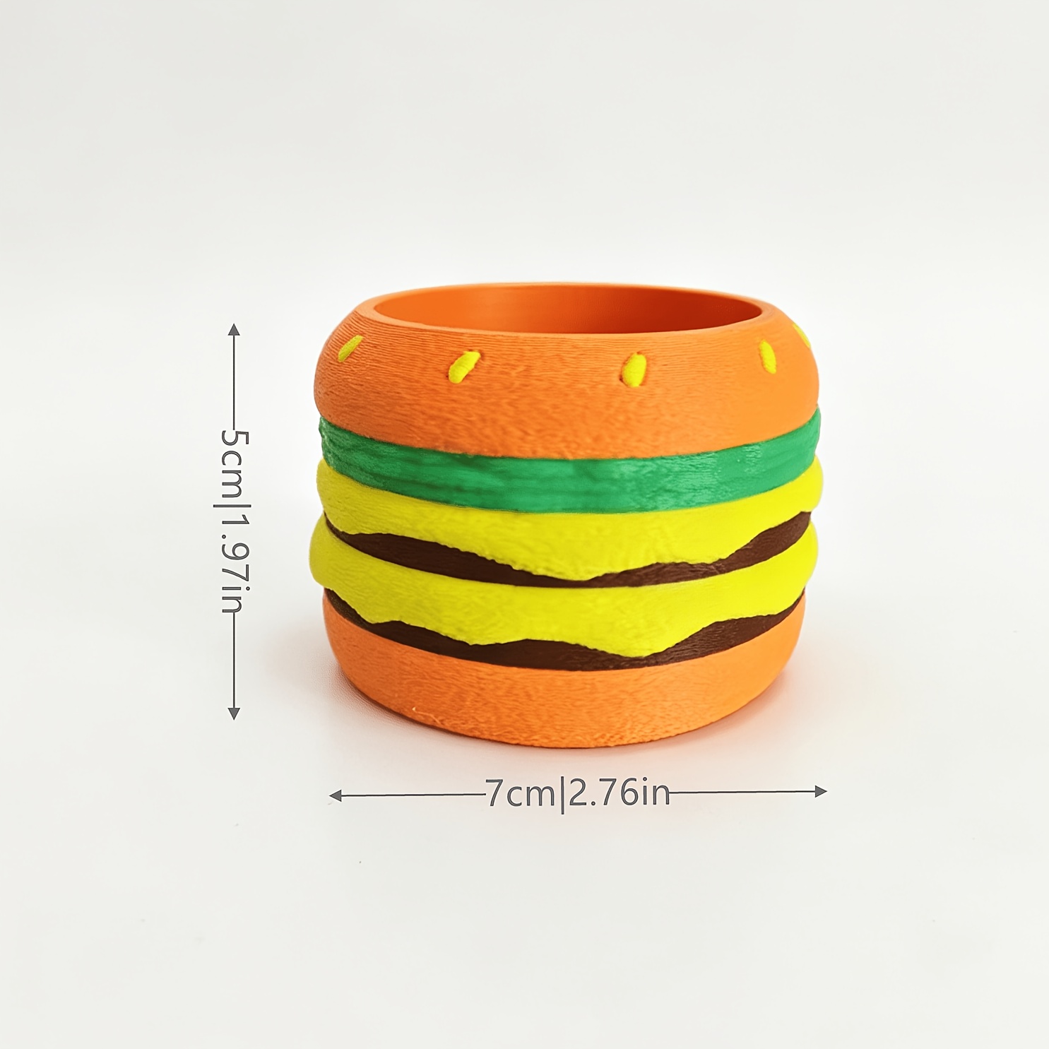 TEMU 【商品名】ティブ ハンバーガー型 ユース 小型ポット。多肉植物やサボテンを植えるのに使える他、ジュエリーやヘアゴムのデスクトップ収納ボックスとしても使用可能。