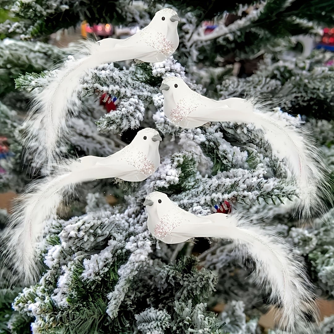 

1 pièce de pigeon en polystyrène à , ornement d'arbre de en blanches artificielles, artisanal la décoration de et de fête.