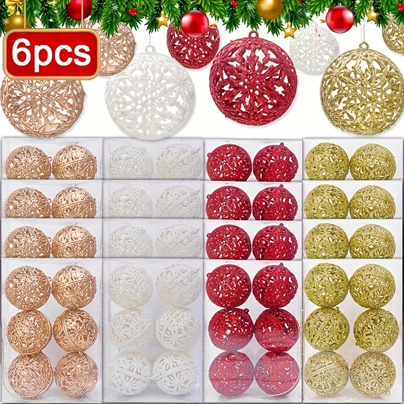 

6pcs Christmas Ornaments - Red & Decorations, For Parties & , Christmas Decor