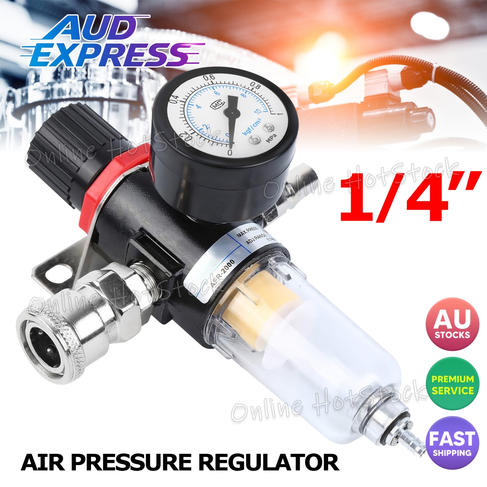 TEMU Air Pressure Regulator Compressor Filter Oil Water Separator 1/4"