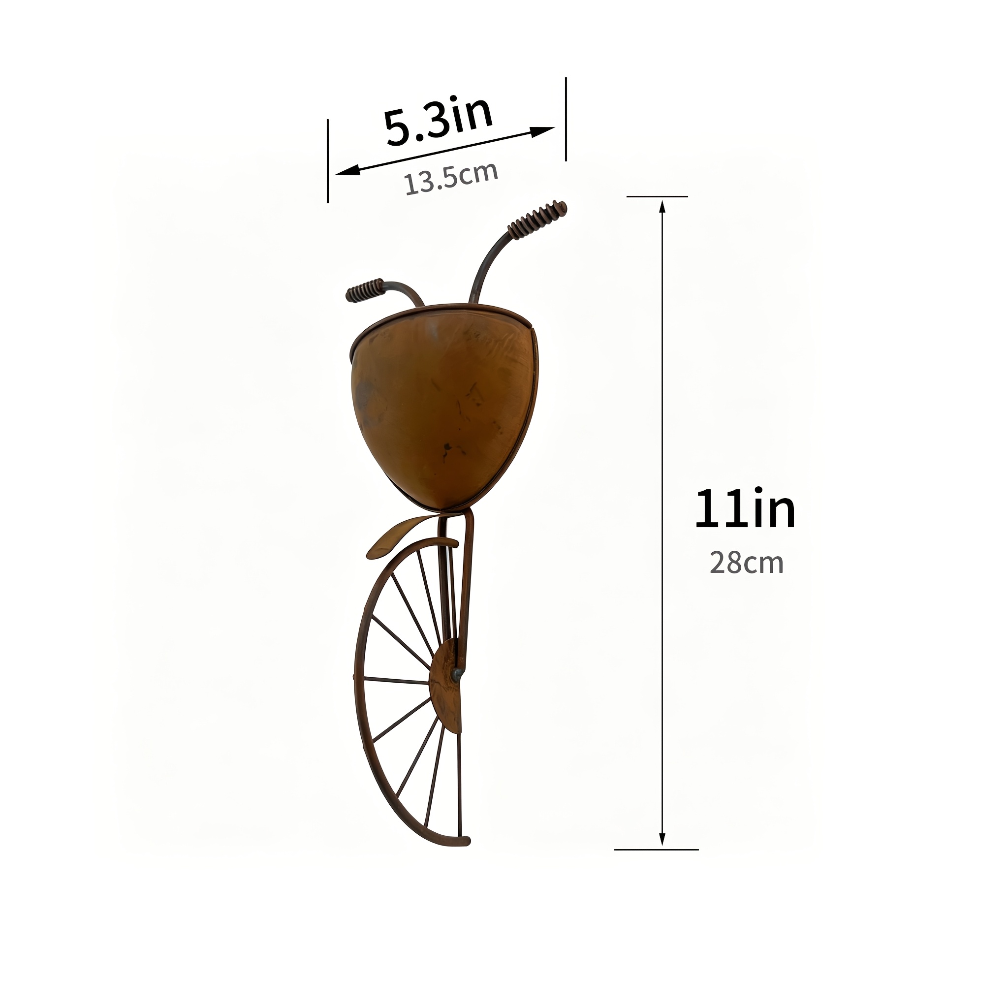 TEMU Jardinière créative de vélo, Décoration murale à suspendre en fer rouillé vintage, Jardinière à double usage pour plantes succulentes, Ornement