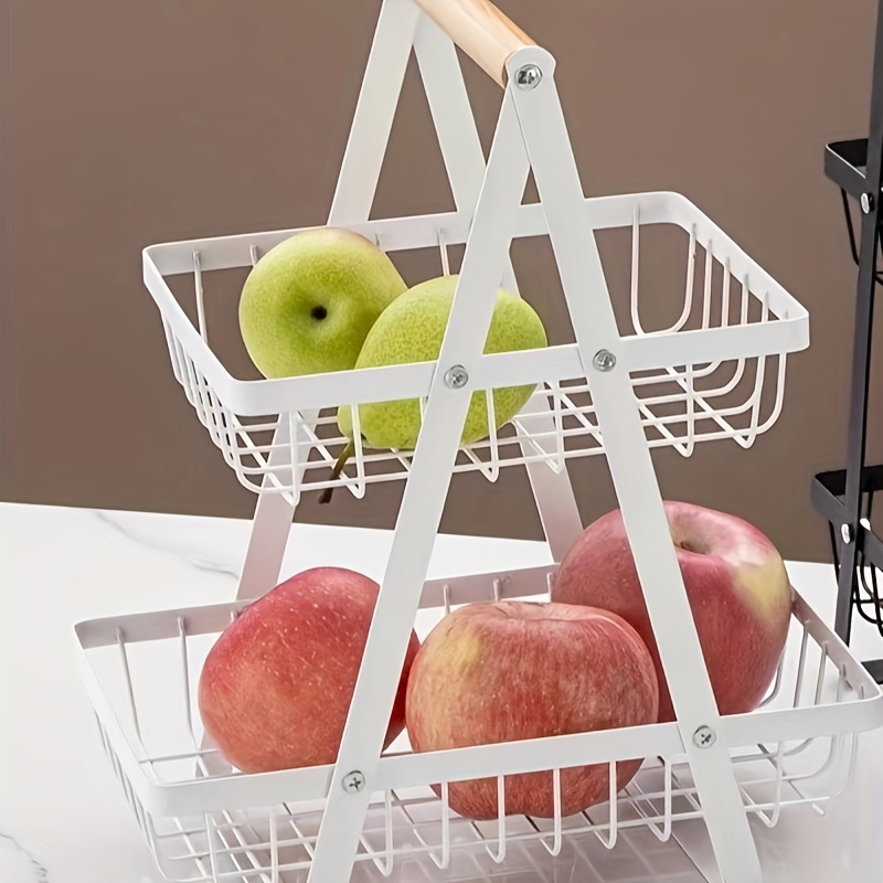 1pc 2 Tier Countertop Fruit Basket Bowl With Banana Hanger - Temu