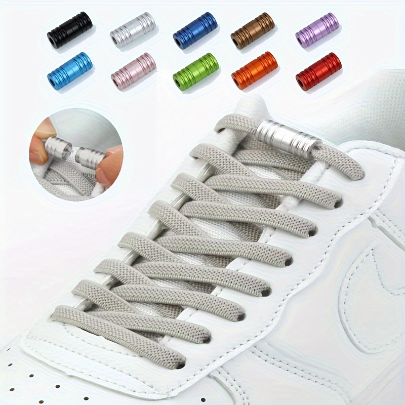 

2pcs Shoelaces 2pcs Shoe Buckles Free-tie Fashionable Shoelaces For Teenagers Elastic Elastic Free-tie Shoelace Rope Colorful Men's And Women's Styles No Need To Tie The Shoelace Buckle