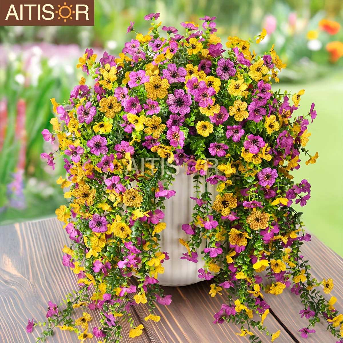 

Aitisor Artificial Hanging Flowers, 2pcs Faux Silk Daisy Chains, Lifelike Plastic Floral Decor For Outdoor, Indoor, Porch, Window Box, Home Farmhouse Decoration