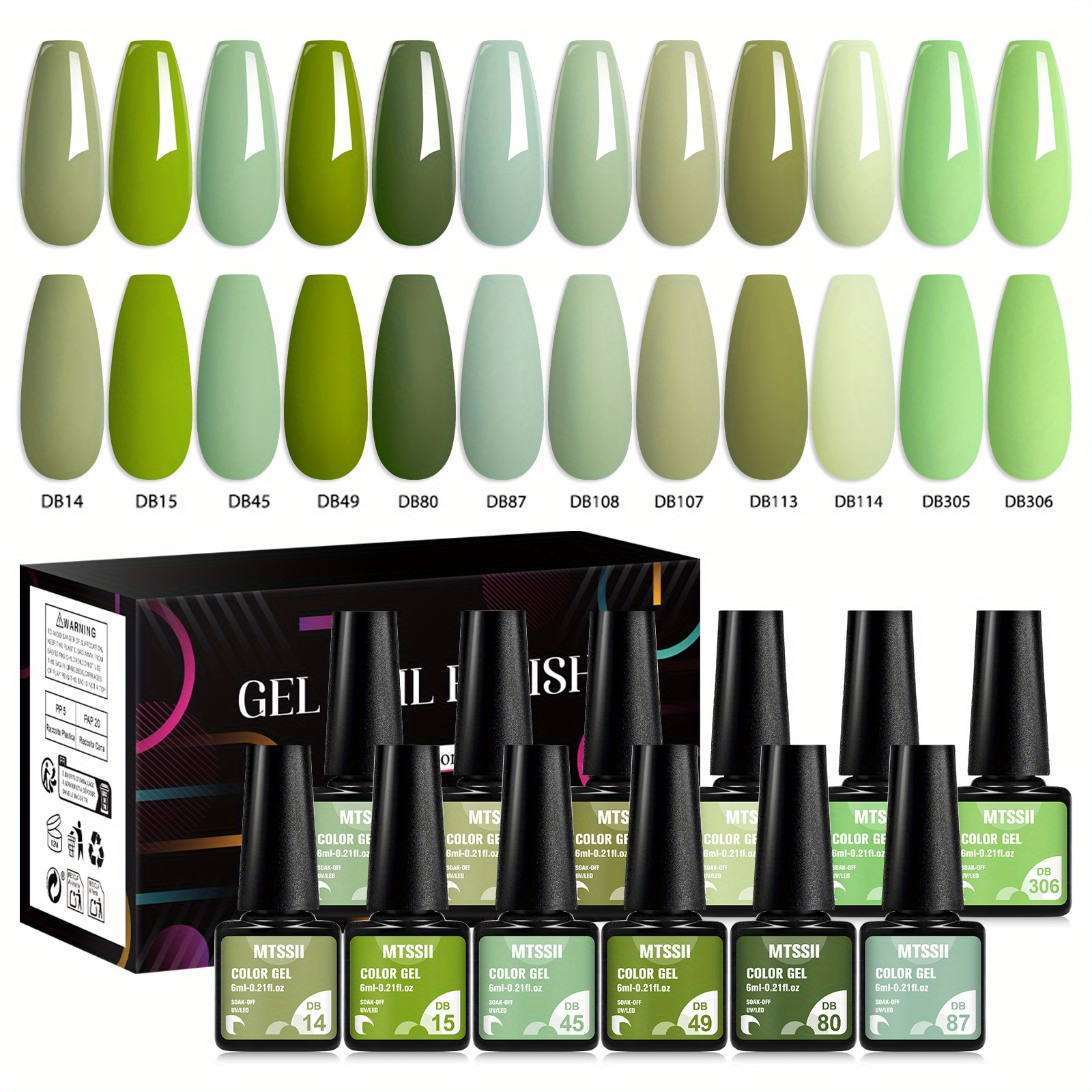 Image of Mtssii 12pcs/ Series Gel Nail Polish Spring Gel Varnish Nail Art Manicure Kit Nail
