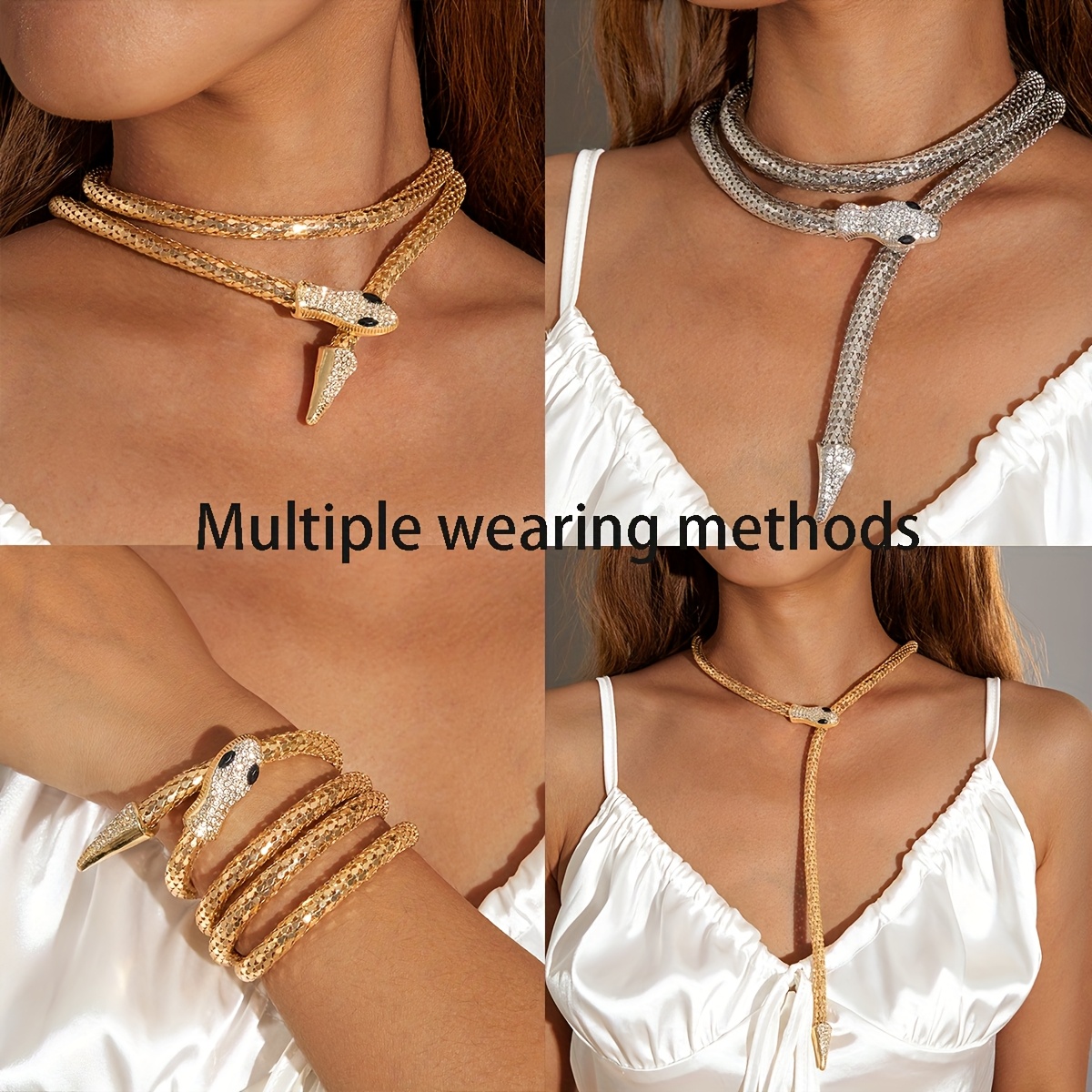 item picture 1pc punk hip hop style personality designer   necklace   choker with snake head cool minimalist street style jewelry gift for womens prom party or gathering