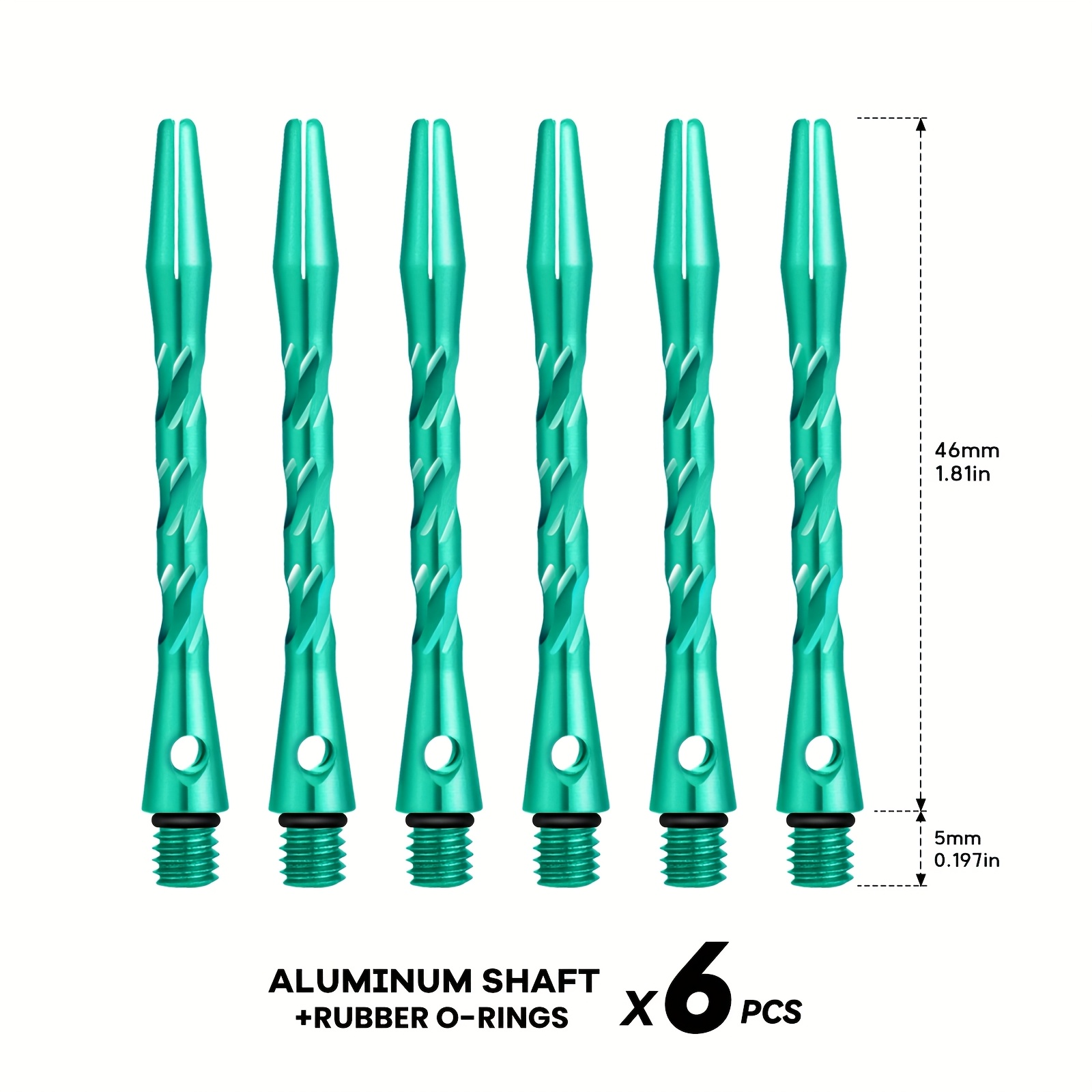 Set of Professional Dart Additions with 6 Multicolored Aluminum Shafts