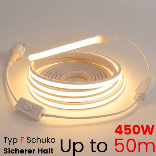 fita led cob ac 220v 230v, luzes de iluminação interior flexíveis, fita adesiva com 288 leds por metro e , disponível em ou para decoração de cozinha e quarto, de alimentação eu e