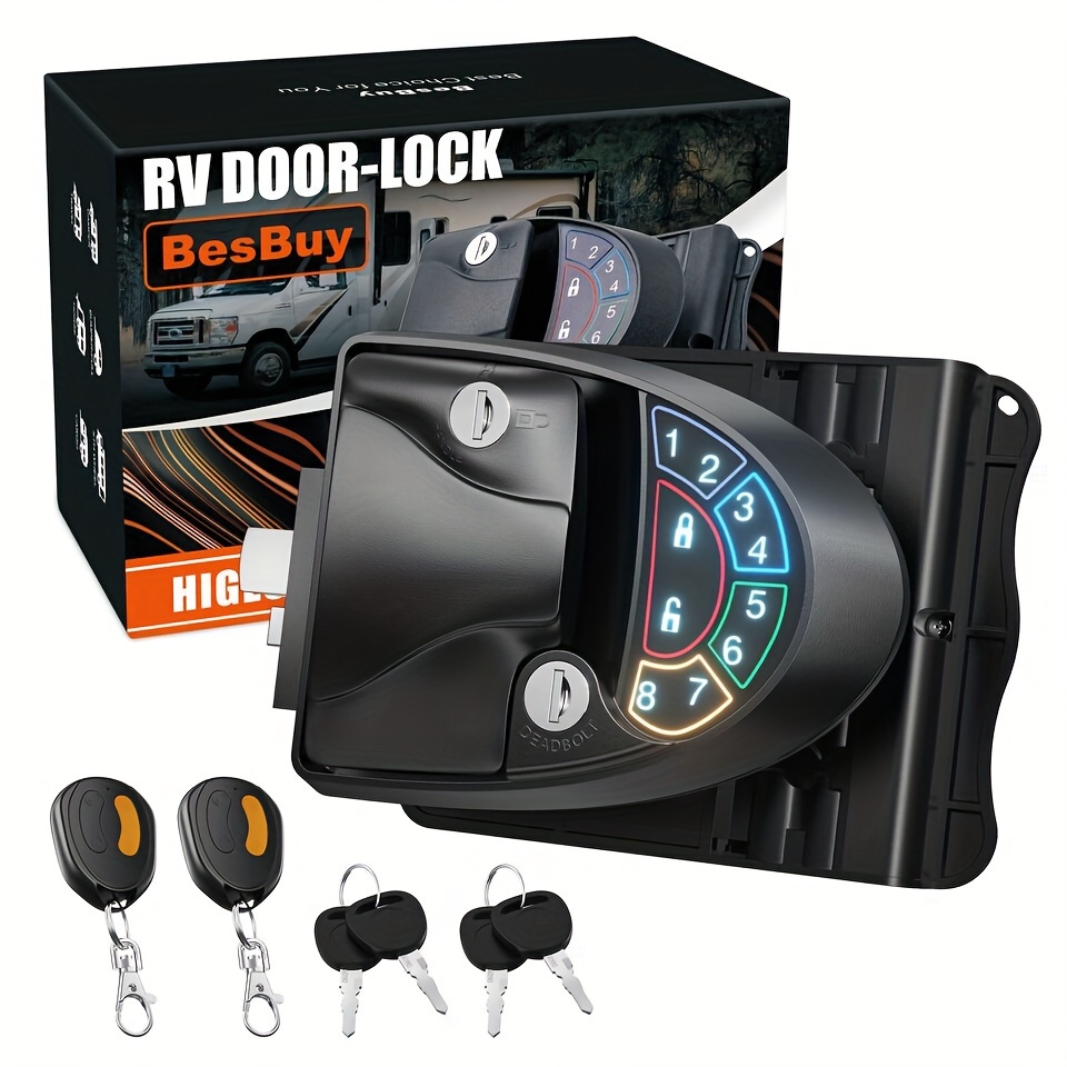 

Rv Keyless Entry Door Lock Latch Handle Deadbolt Keypad Fob For Trailer Camper