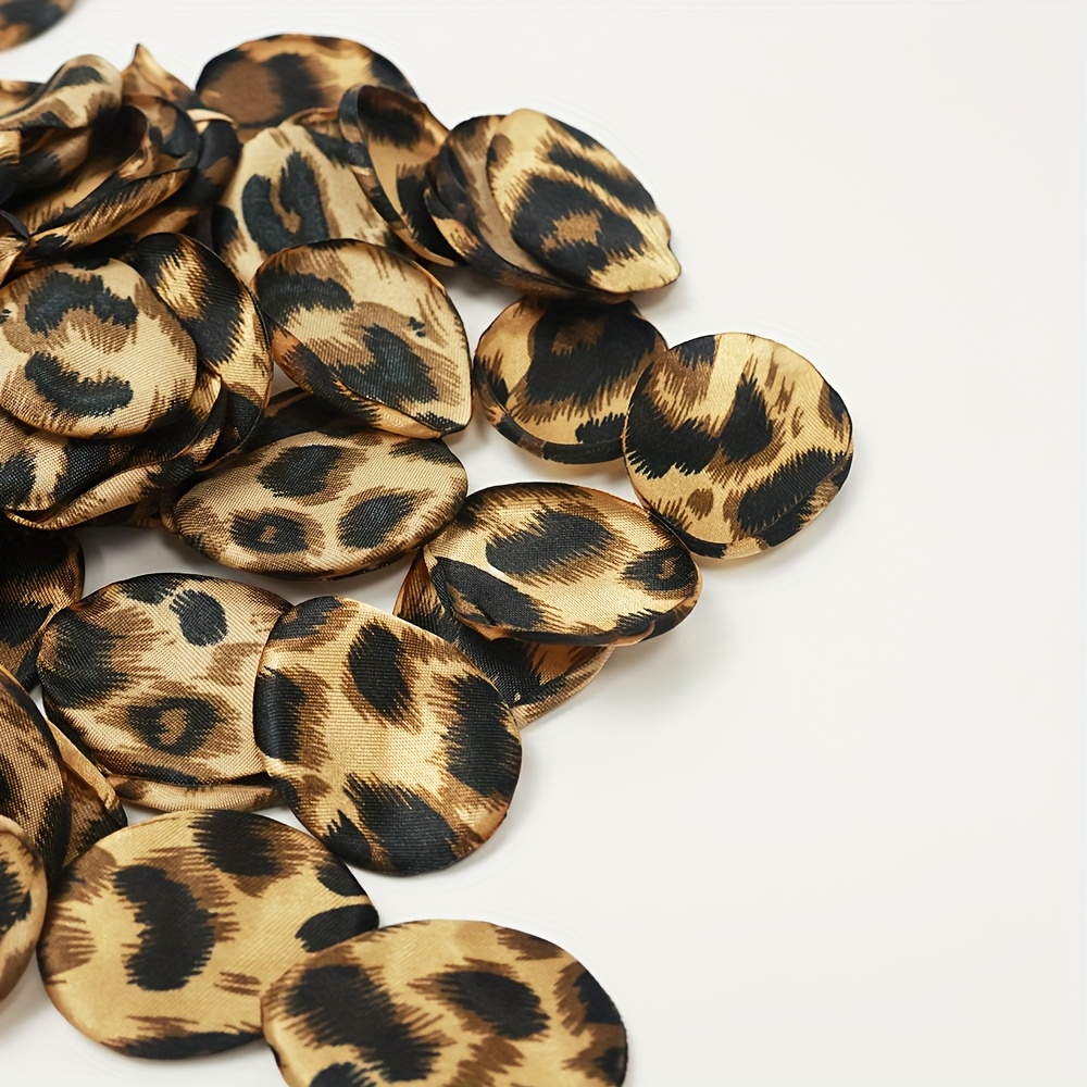 100 Stück Europäische Künstliche Blumen Verblassene Satin-Leopardenmuster Rosenblüten DIY Valentinstag Zubehör: retailer-supplied image