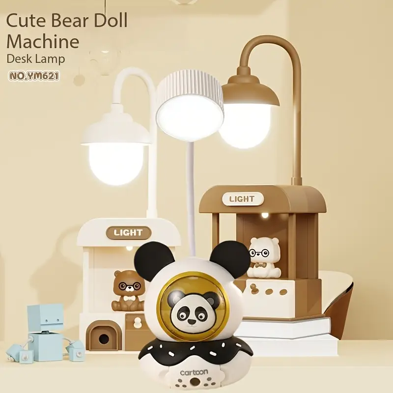 cute panda desk lamp for eye protection, soft light for desk drawing, for children, usb charging with 4-hour long , cartoon panda used as indoor ornament Product details 1