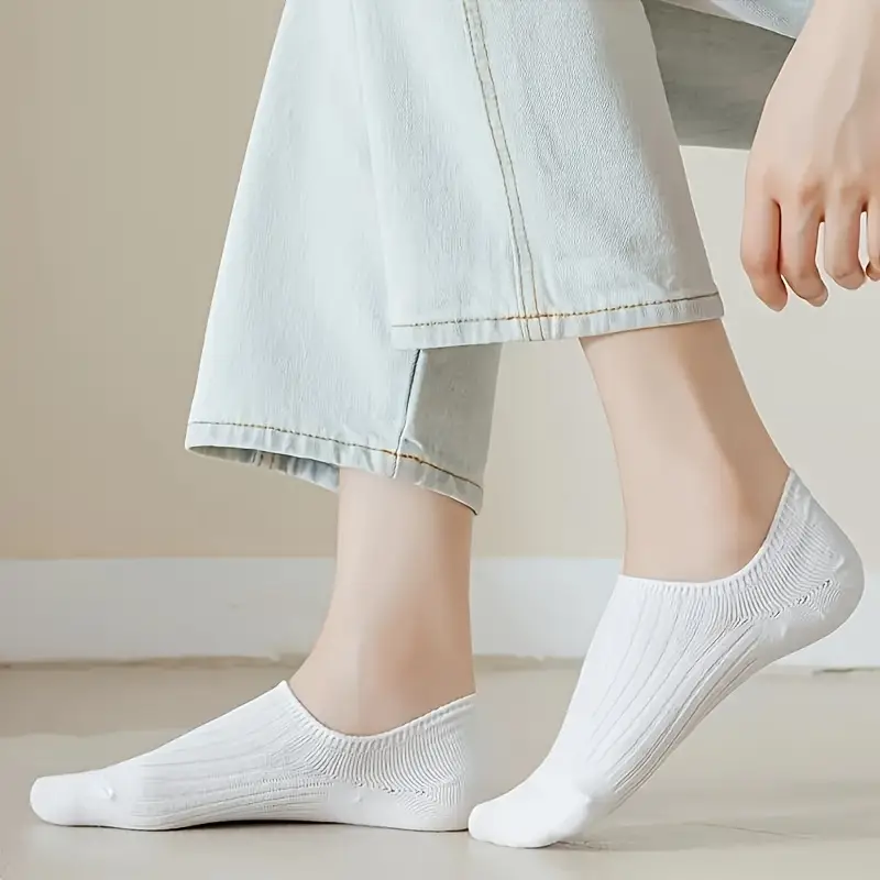 6 pairs unisex minimalist invisible boat socks no restriction breathable solid color assortment for men women casual formal socks simple sock design flexible Product details 4