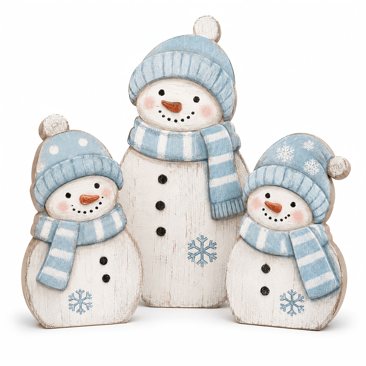 TEMU Christmas Snowman Wooden Tabletop Decoration, Central Centerpiece For Winter Snowman Party Table, Rustic Farmhouse-style Christmas Wooden Tray,