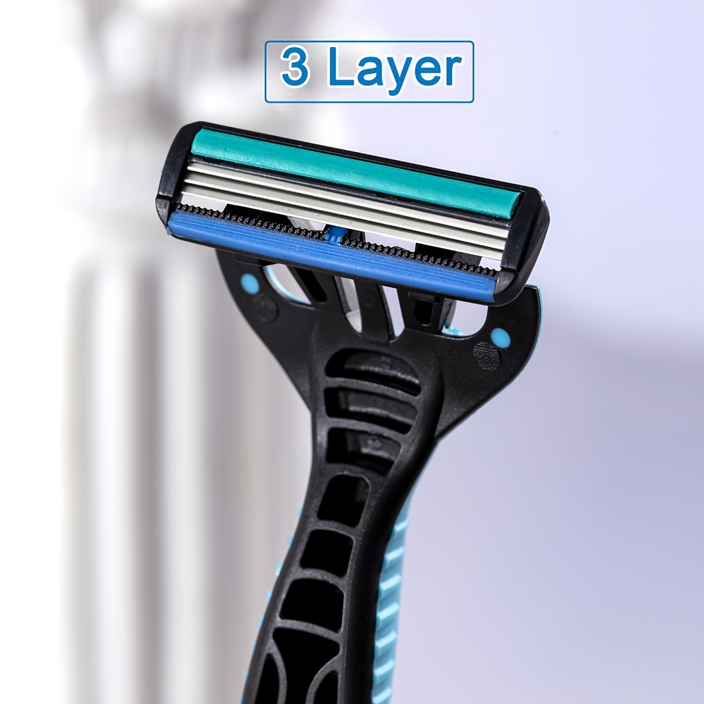 2 Handles + 24/26 Blades / Men's and Women's Manual Safety Razor with 3/6 Layers of Stainless Steel Hair Removal Shaver Blade Replaceable Shaving Head Shaving Tool