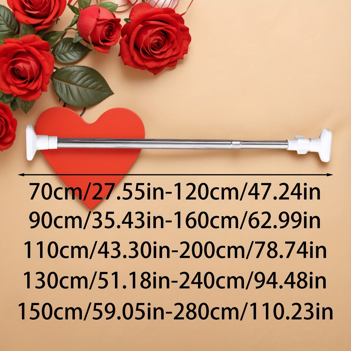 Telescopic Shower Curtain Rod with Wings, No-Drill