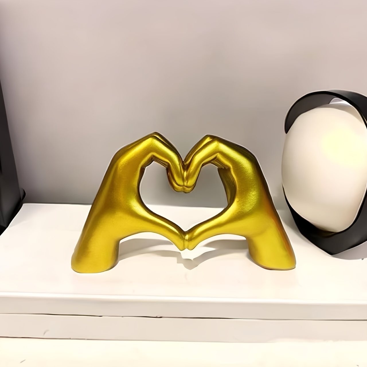 Creative Love Finger Statue Heart Gesture Sculpture Resin - Temu