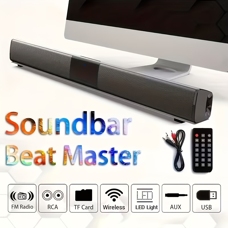 surround soundbar 1pc   1 surround sound bar for smart tv high power 16w 4 speaker system bathroom radio wireless   home theater system with adjustable speakers subwoofer   used for pc games projectors remote control details 0