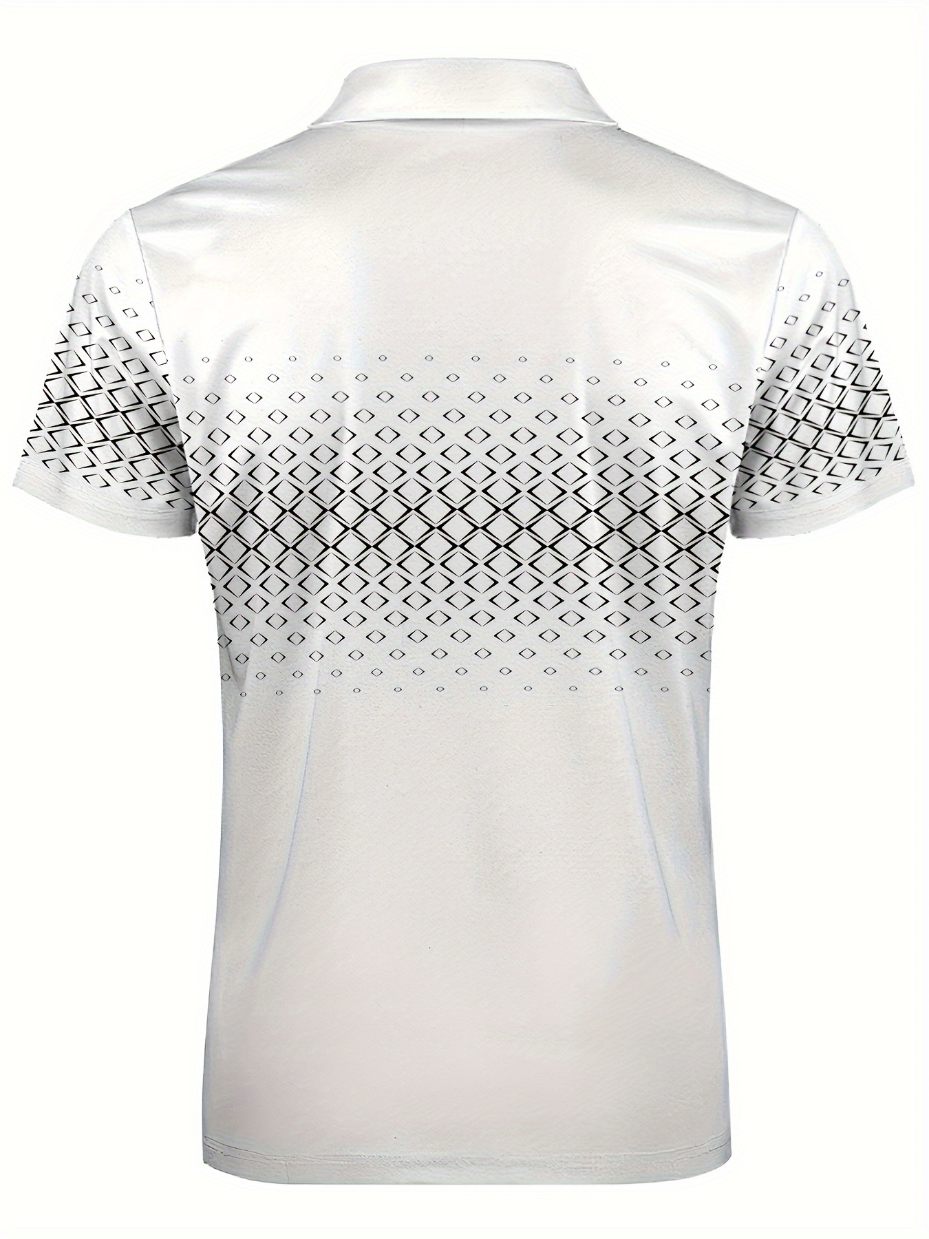 Men's Plus Size Casual Golf Shirt ? Short Sleeve, Retro Geometric Plaid 3D Print Top, Lightweight And Comfortable