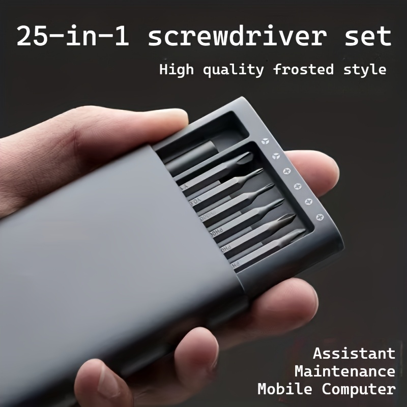 25 in 1 small precision screwdriver set professional magnetic mini repair tool kit for mobile phones computers watches doorbells glasses electronic devices durable plastic no charging required with   screw heads Product details 0