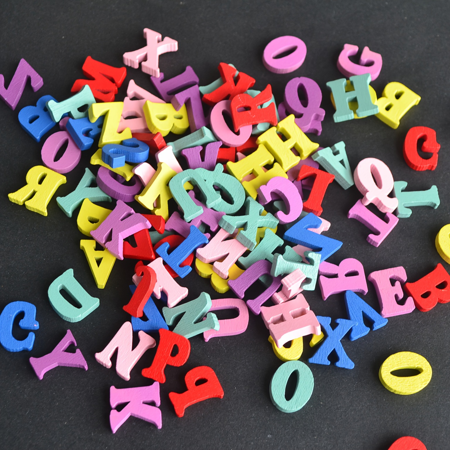 

100 Pcs Colorful Wooden Alphabet Letters, Mixed Assortment For Diy Crafts, Puzzles, And Decorative Accessories, Educational Wood Letter Beads Without Holes