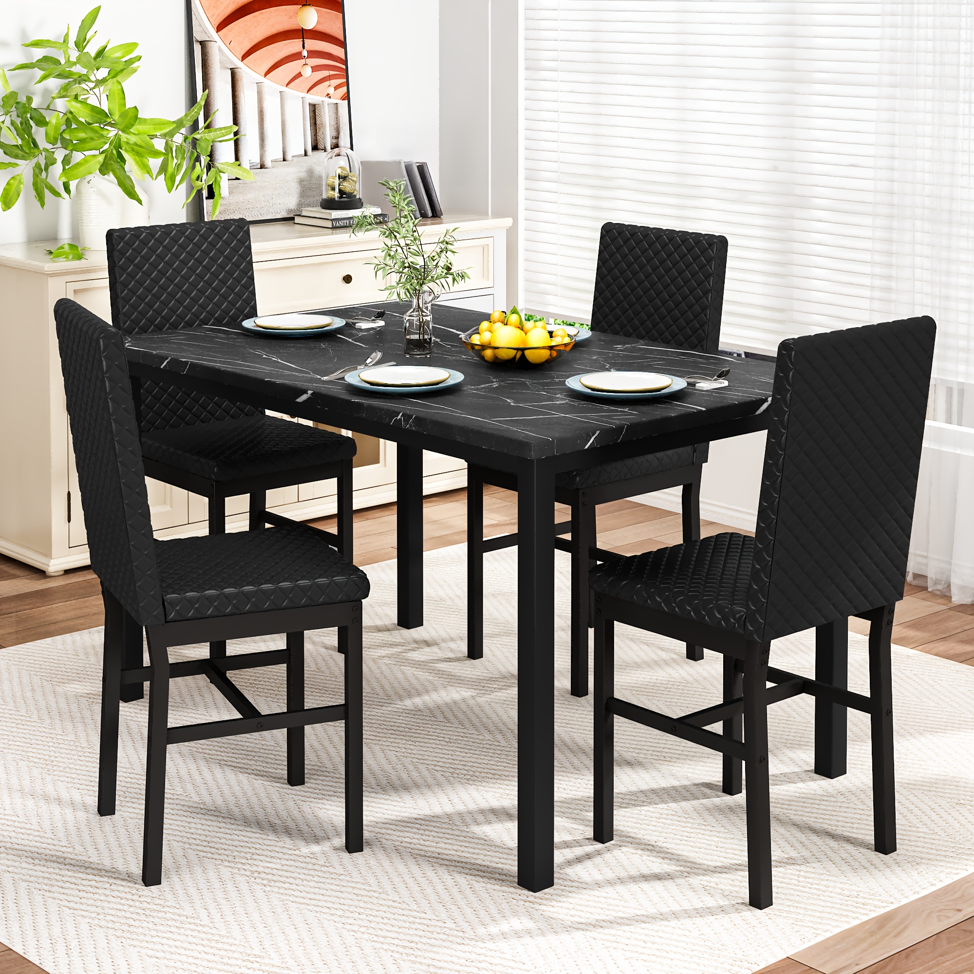 Marble Table Dining Room Table And Chairs At Walmart PCS Modern