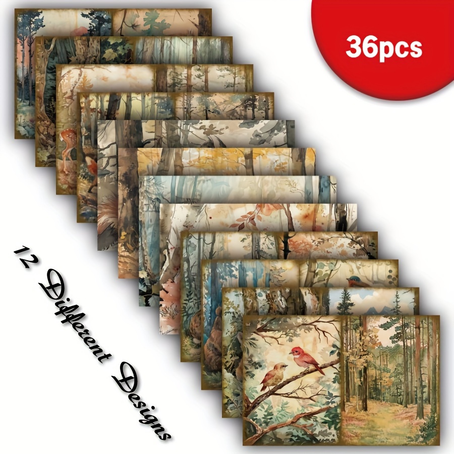 

36 Sheets A5 Oil Painting Jungle Animal Scrapbook Paper, Scrapbooking Diy Paper, Handmade Greeting Cards, Perfect For Packaging, Bullet Journals, Craft Supplies, Decoration