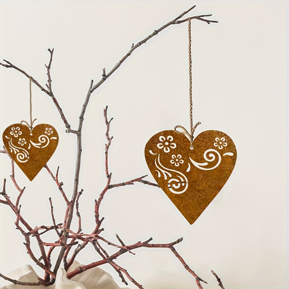 -shaped Metal Pendants With A Floral , Ideal For Home Hanging Decorations, Garden Decor, Wedding Decor, Valentine's Gifts, Mother's Day Gifts, And Christmas Presents For