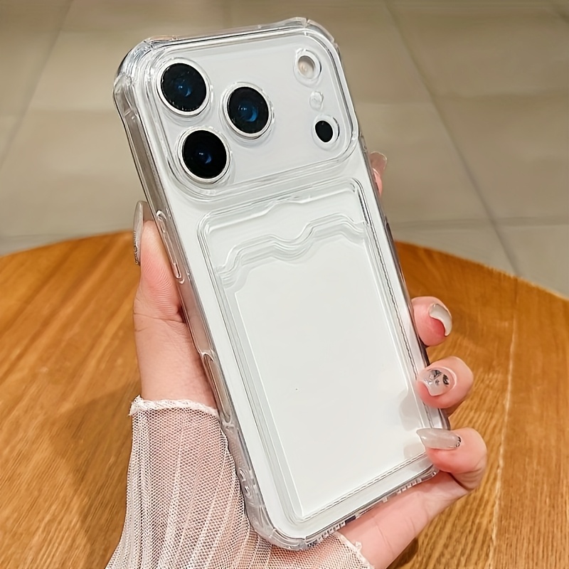 Phone Case - Case For Iphone 17/17 Air/17 Pro/17 Pro Max - Clear Wallet Case With Card Slot, Slim Bumper, And Drop-resistant Soft Tpu Pocket, In Transparent Or Translucent Black