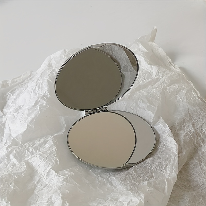 1pc Portable Stainless Steel Makeup Pocket Folded-side Cosmetic Make Up Mirror Small Shapes