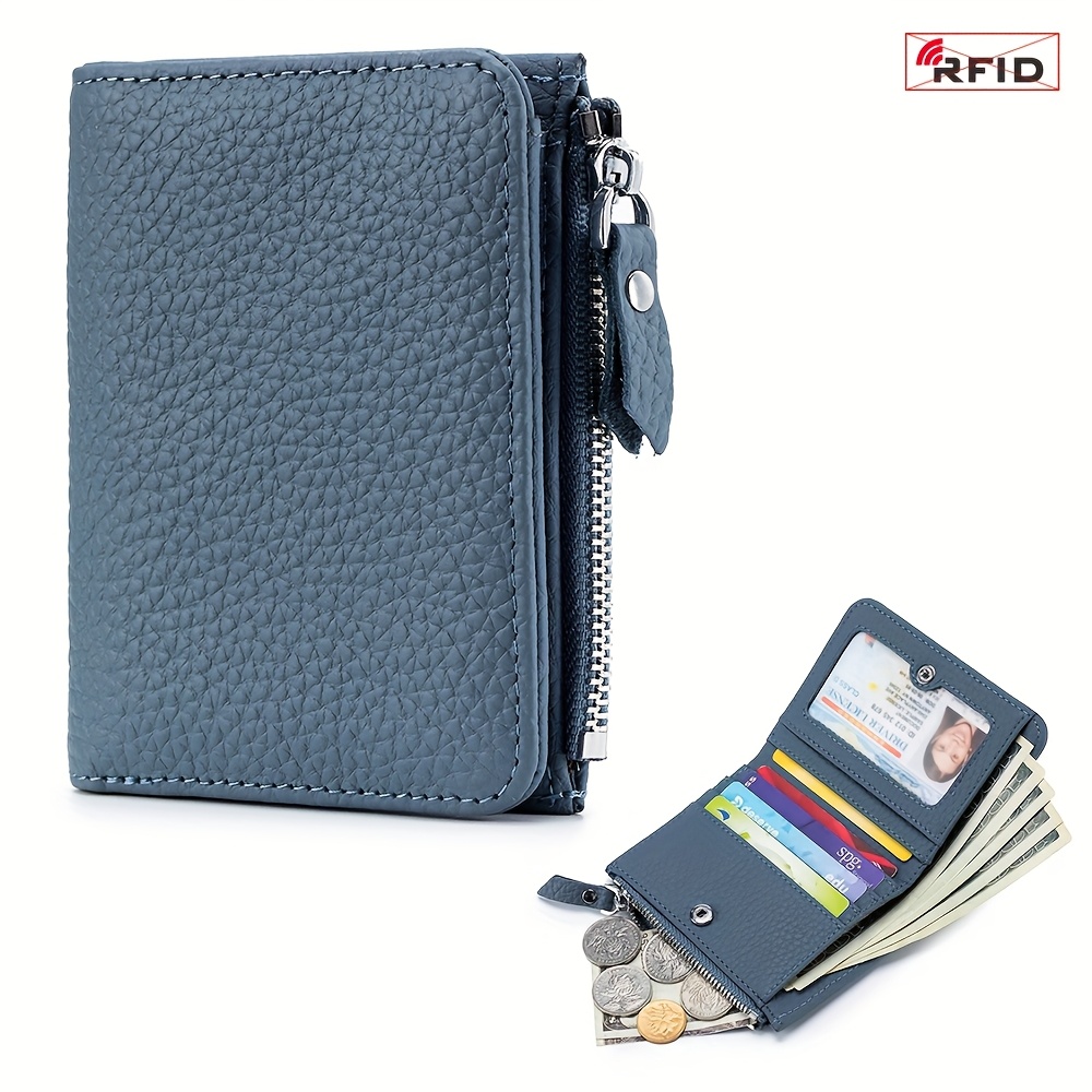 TEMU Rfid Simple Folding Women's Wallet, Japanese Ultra-thin Women's Credit Card Bag, Short Large-capacity Coin Purse, Valentine's Day Gift, Easy To Carry, A Must-have When Going Out