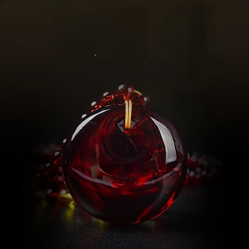 TEMU An Genuine 7a Grade Ore Blood Pool " Happened" Pendant Necklace Amber Charm, Gift For Mom