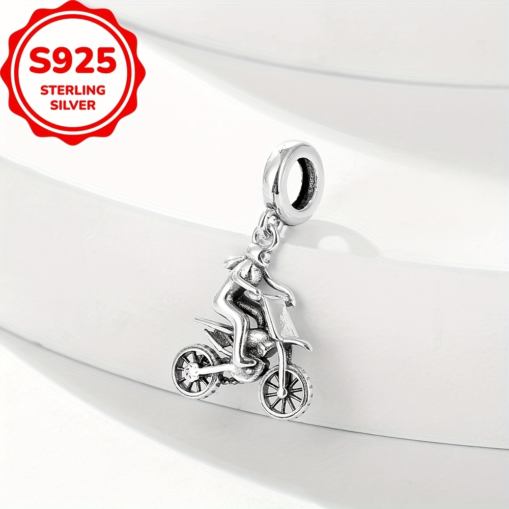 925 Sterling Silver Motorcycle Pendant for Jewelry Making