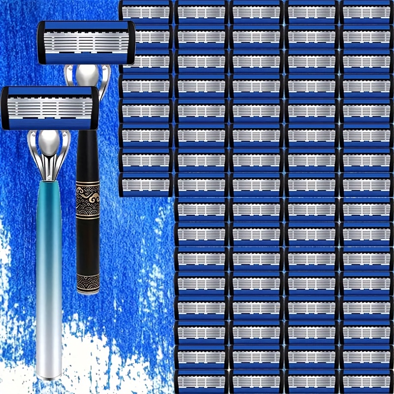TEMU Premium Men's Razor Featuring 72 Ultra-sharp, Replaceable Stainless Steel That A Smooth And Safe Shave. Comes With 2 Anti-slip, Comfortable