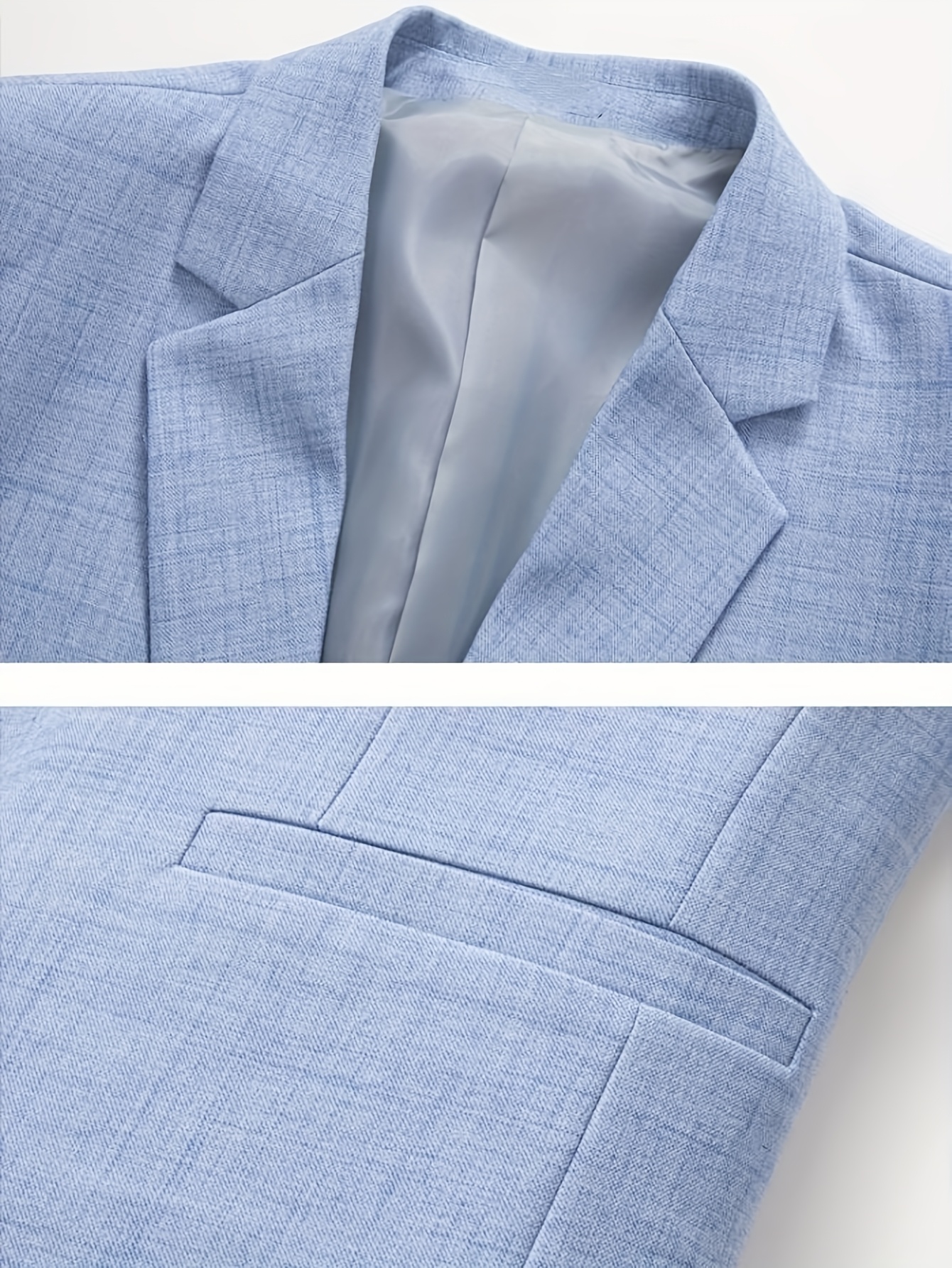 Lightweight Blue Check Blazer - Stylish, Versatile, and Sun-Resistant for Work and Casual Attire, Polyester Fabric, 90g/m², Casual Attire Blazer | Check Pattern Blazer | Polyester Blazer